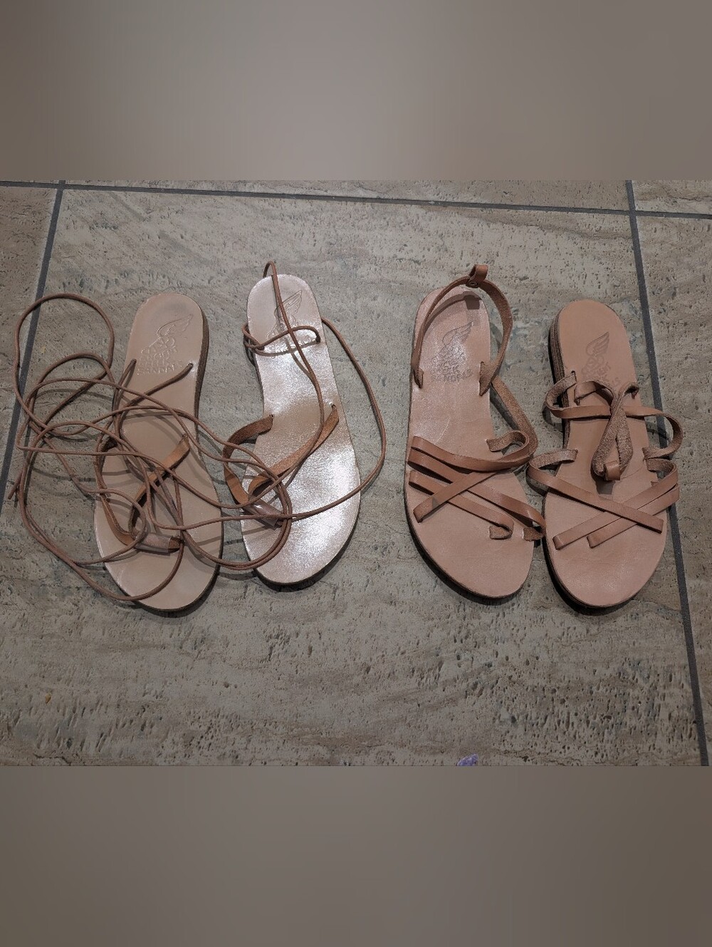 Ancient Greek Leather Sandal's Lot of 2 Size 38 US  8